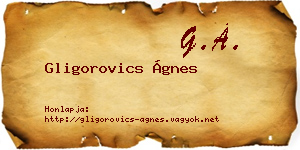 Gligorovics Ágnes névjegykártya