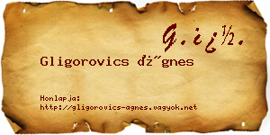Gligorovics Ágnes névjegykártya